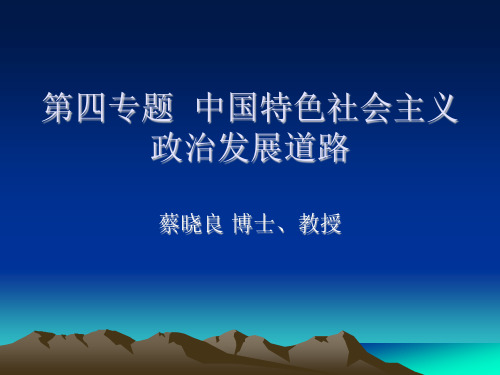 第四专题  中国的特色社会主义政治发展道路