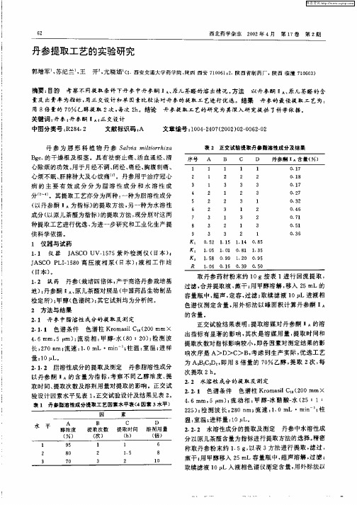 丹参提取工艺的实验研究