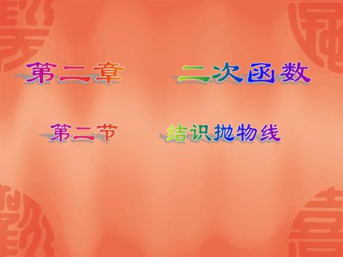 数学：2.2《结识抛物线》课件(北师大版九年级下)