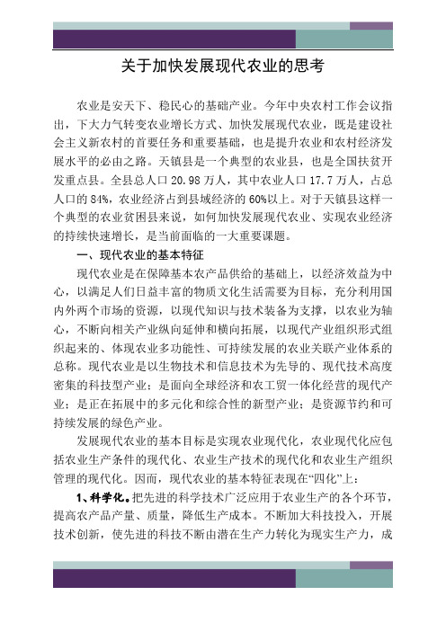 关于加快发展现代农业的思考