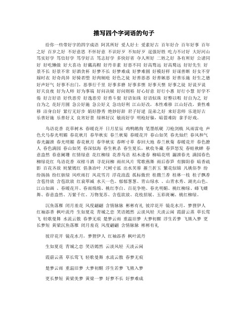 描写四个字词语的句子