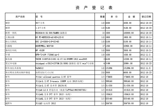 资产登记表12.2