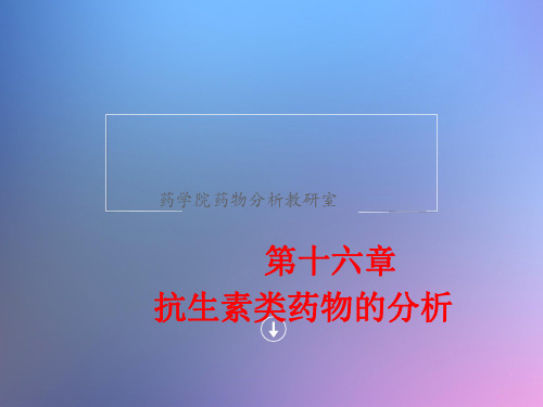 抗生素类药物分析  ppt课件