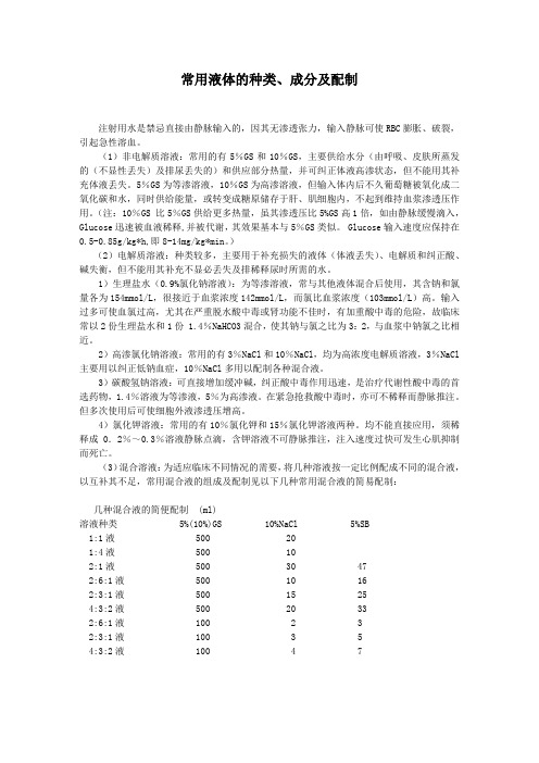常用液体张力计算