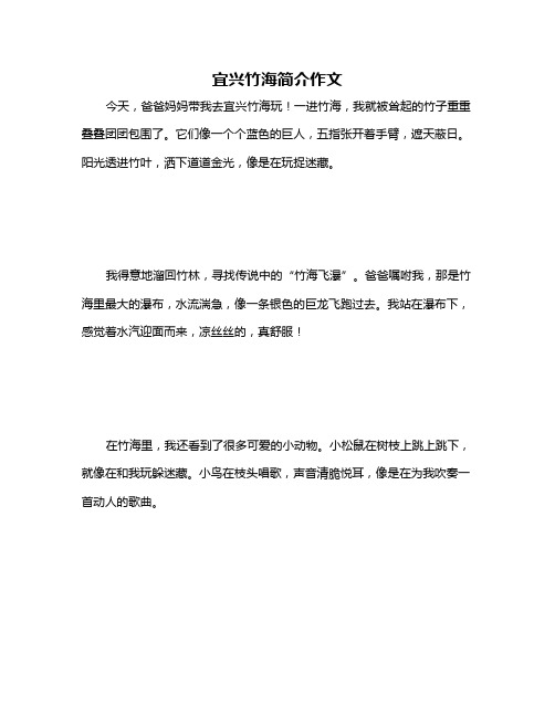 宜兴竹海简介作文