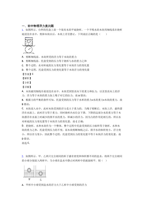 中考物理压轴题专题复习—浮力类问题含答案解析