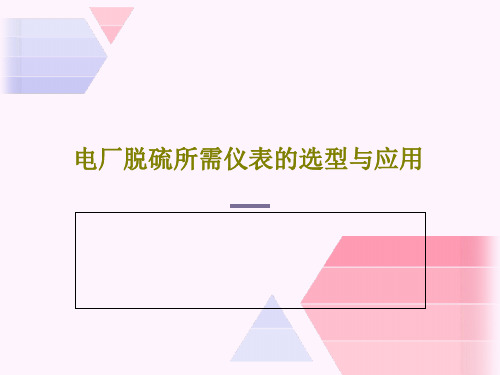 电厂脱硫所需仪表的选型与应用共33页