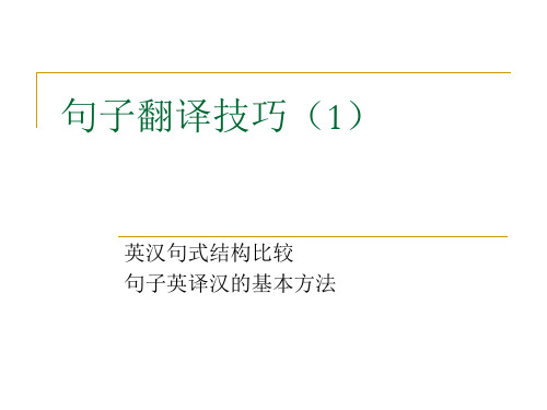 句子翻译技巧(1)