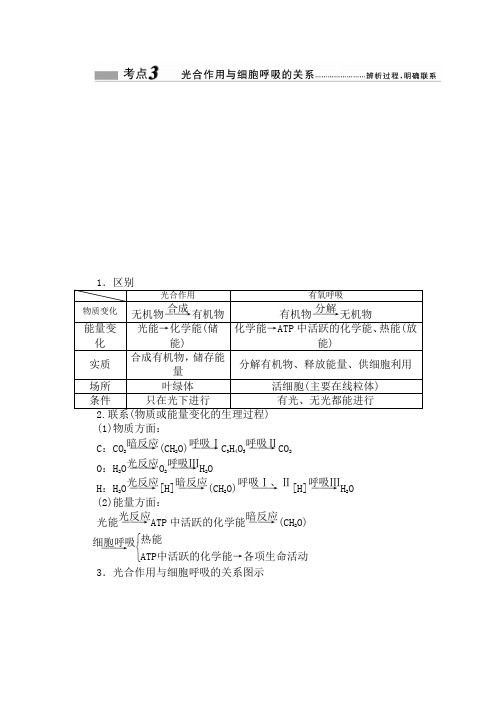 光合作用与细胞呼吸的关系