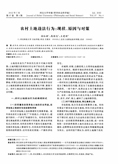 农村土地违法行为：现状、原因与对策