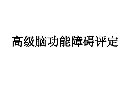 高级脑功能障碍评定