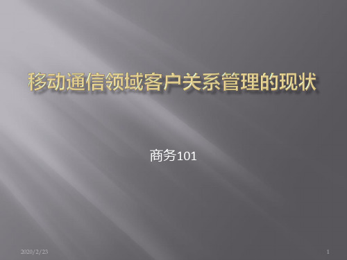 移动公司客户关系管理现状PPT课件