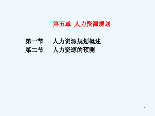 人力资源管理第五章人力资源规划