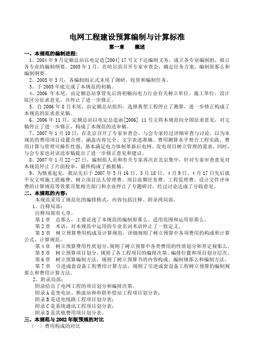 电网工程建设预算编制与计算标准