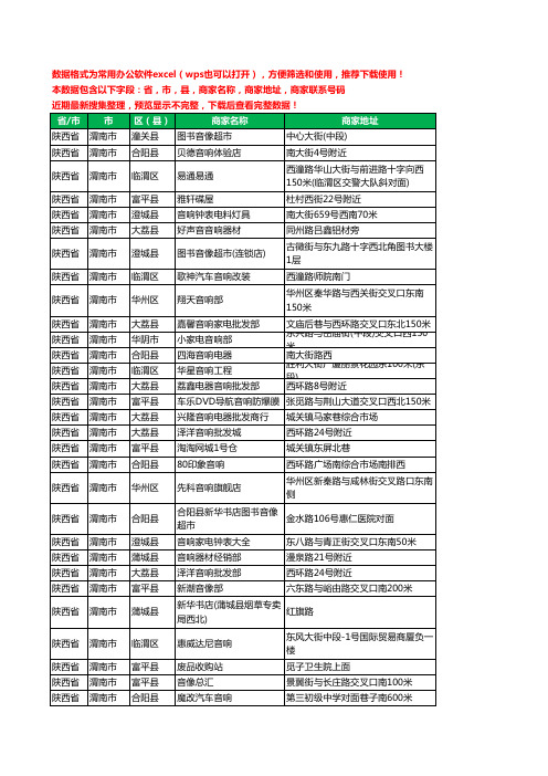 2020新版陕西省渭南市音响工商企业公司商家名录名单黄页联系电话号码地址大全43家