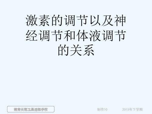 激素的调节以及神经调节和体液调节的关系[可修改版ppt]