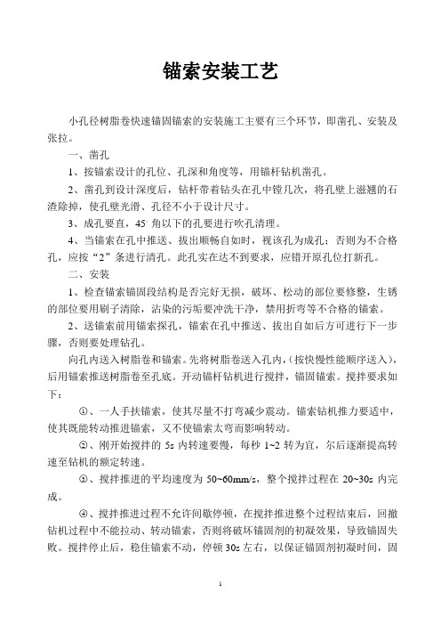 锚索安装工艺