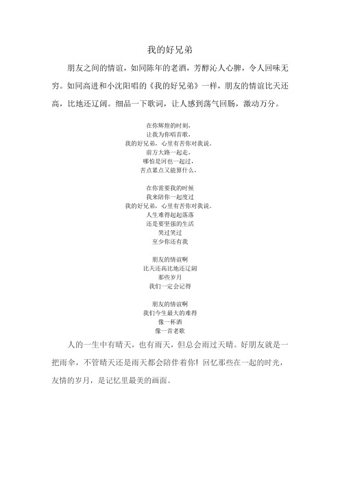 我的好兄弟