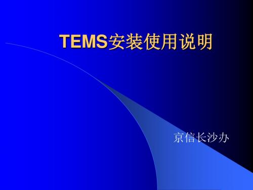 TEMS安装使用说明