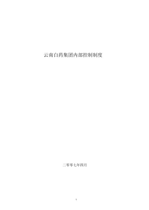 云南白药集团内部控制制度