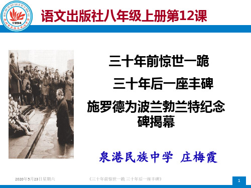 《三十年前惊世一跪,三十年后一座丰碑》ppt课件