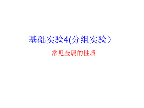沪教版初中化学九上 5.4 基础实验  常见金属的性质  课件 (13张PPT)