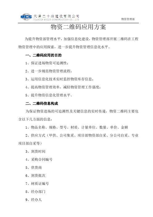 物资二维码应用方案