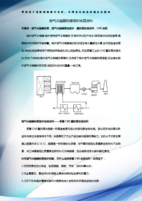 烟气冷凝器防腐保护涂层涂料