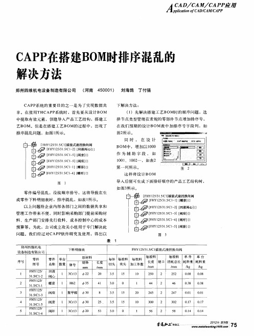 CAPP在搭建BOM时排序混乱的解决方法