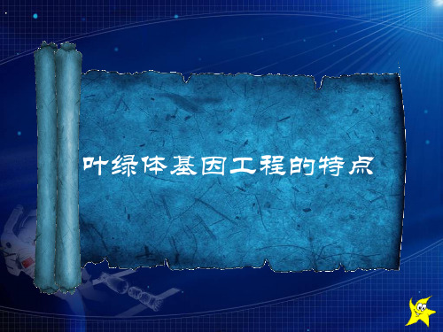 叶绿体基因工程的特点