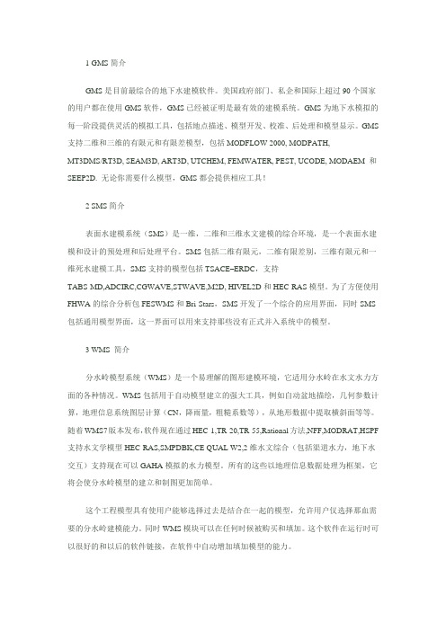 Aquaveo(GMS、WMS、SMS)系列水模拟软件
