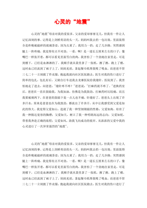 心灵的“地震”