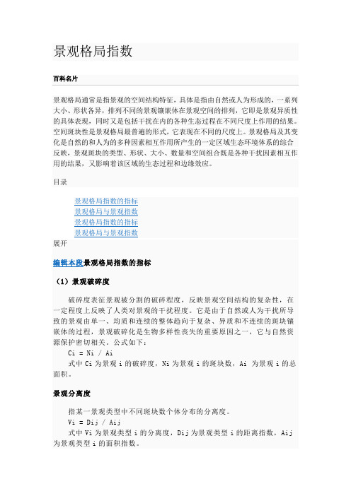 景观格局指数