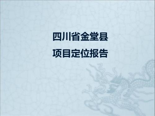 四川金堂县项目定位报告