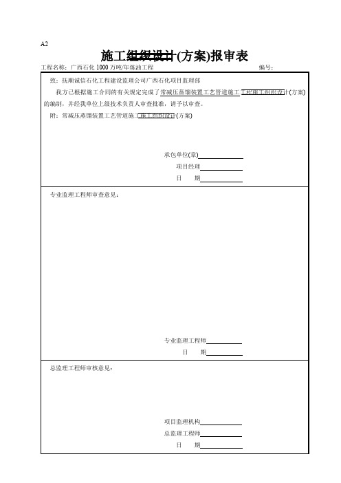 1000万吨年常减压工艺管道施工组织设计
