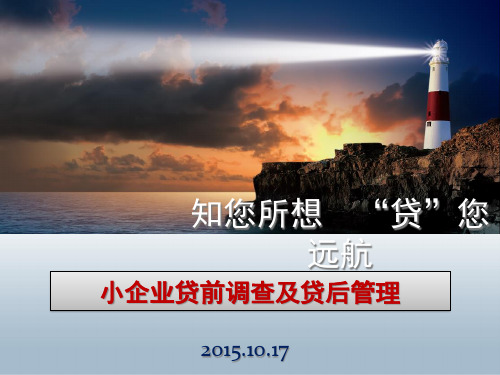 小企业贷前调查及贷后管理教材.pptx