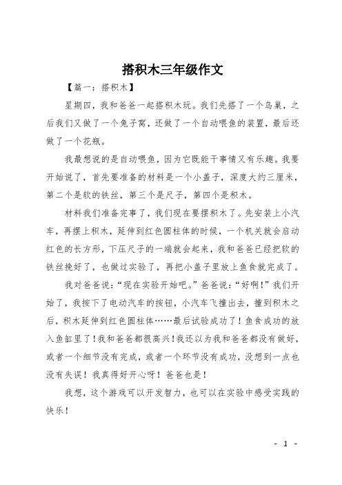 搭积木三年级作文