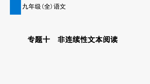 部编版九年级(全)语文复习专题十：非连续性文本阅读(课件)