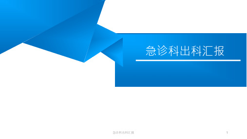 急诊科出科汇报 ppt课件
