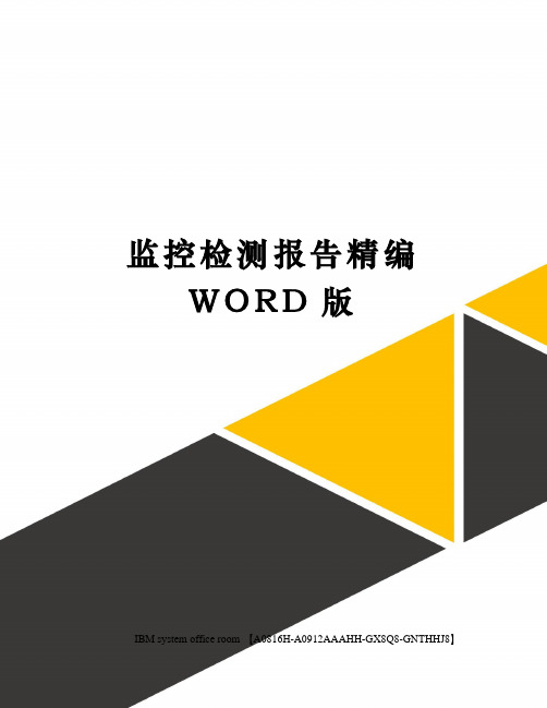 监控检测报告精编WORD版