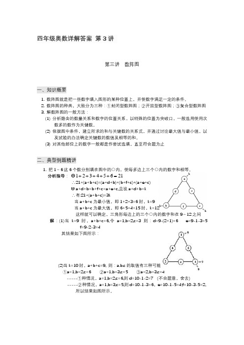 四年级奥数详解答案第3讲数阵图