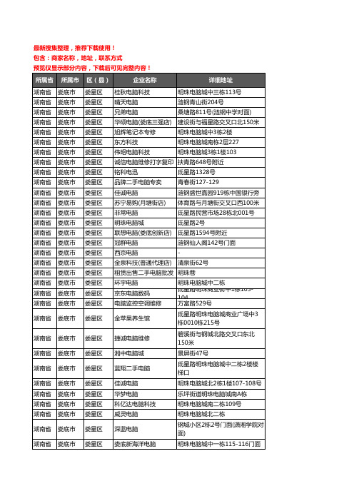 新版湖南省娄底市娄星区电脑企业公司商家户名录单联系方式地址大全119家