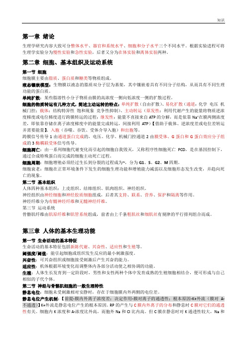 人体解剖生理学的复习知识点整理.doc