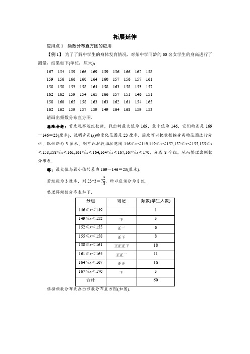 最新人教版七年级数学下册第十章《直方图》拓展延伸