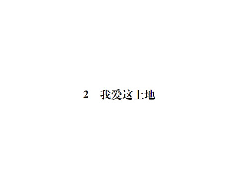 秋人教九年级上册语文习题课件：2 我爱这土地(共28张PPT)