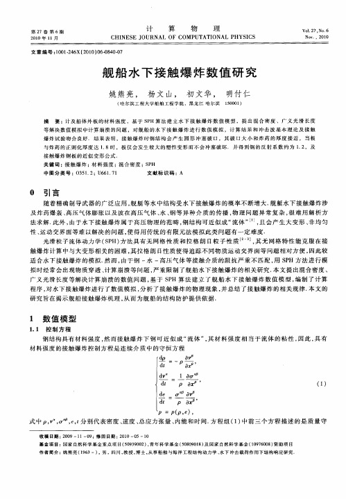 舰船水下接触爆炸数值研究