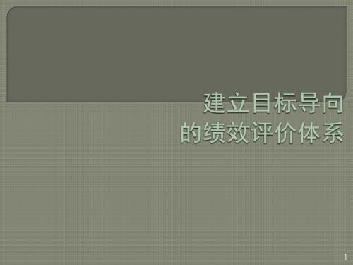 建立目标导向的绩效评价体系ppt课件