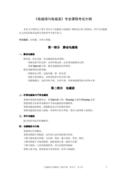 《电磁场与电磁波》专业课程考试大纲