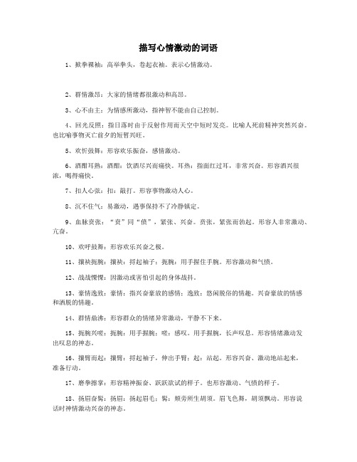 描写心情激动的词语