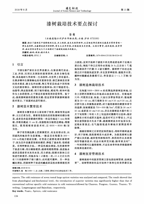漆树栽培技术要点探讨